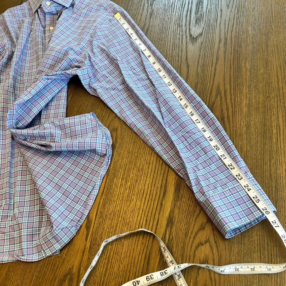 Polo Ralph Lauren Button Down Cotton Stretch Plaid Preppy XL Classic Fit